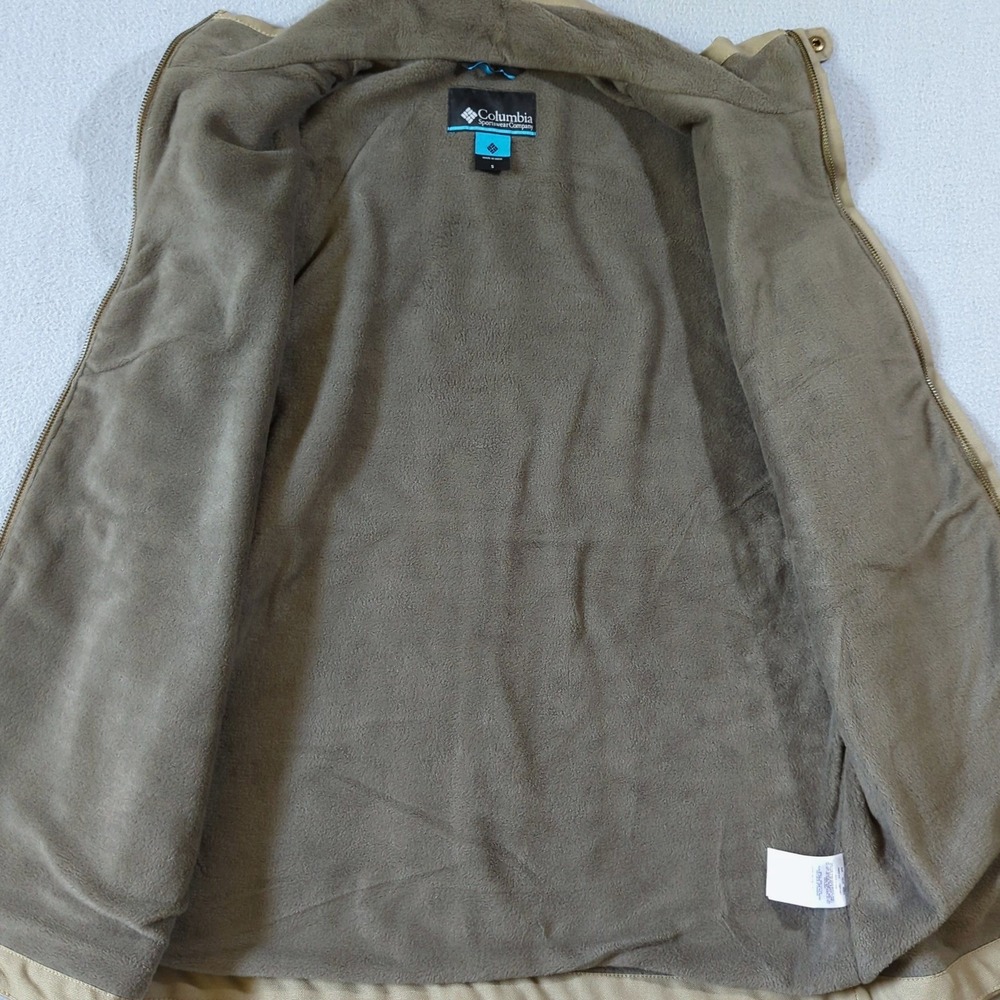 Columbia PHG Hunting Vest Mens Small Tan Canvas Fleece Lined Roughtail Gear - Picture 4 of 11